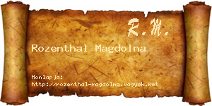 Rozenthal Magdolna névjegykártya